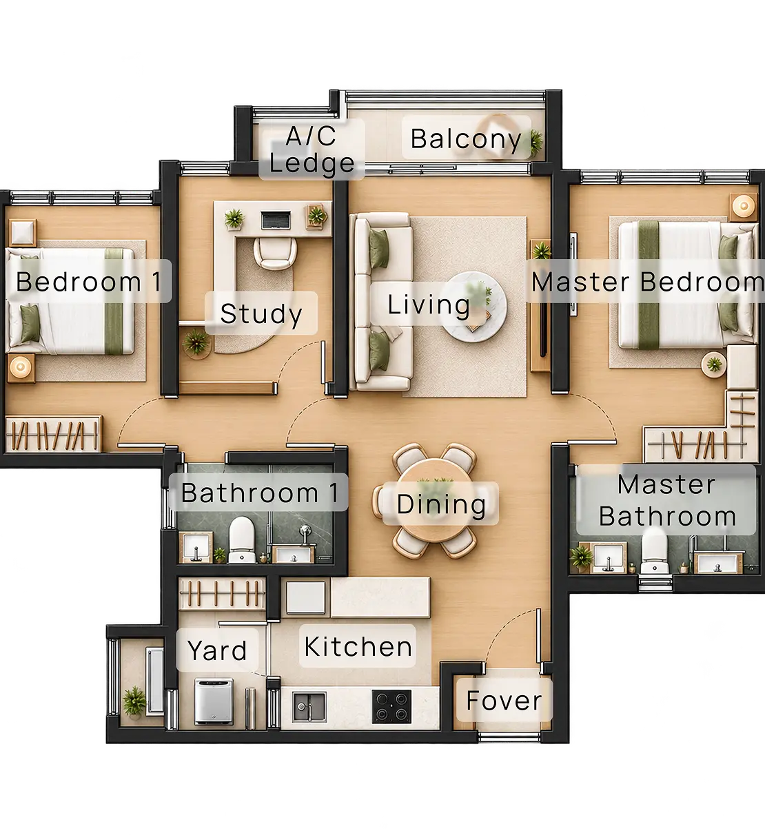 Capehauz Type B Floor Plan